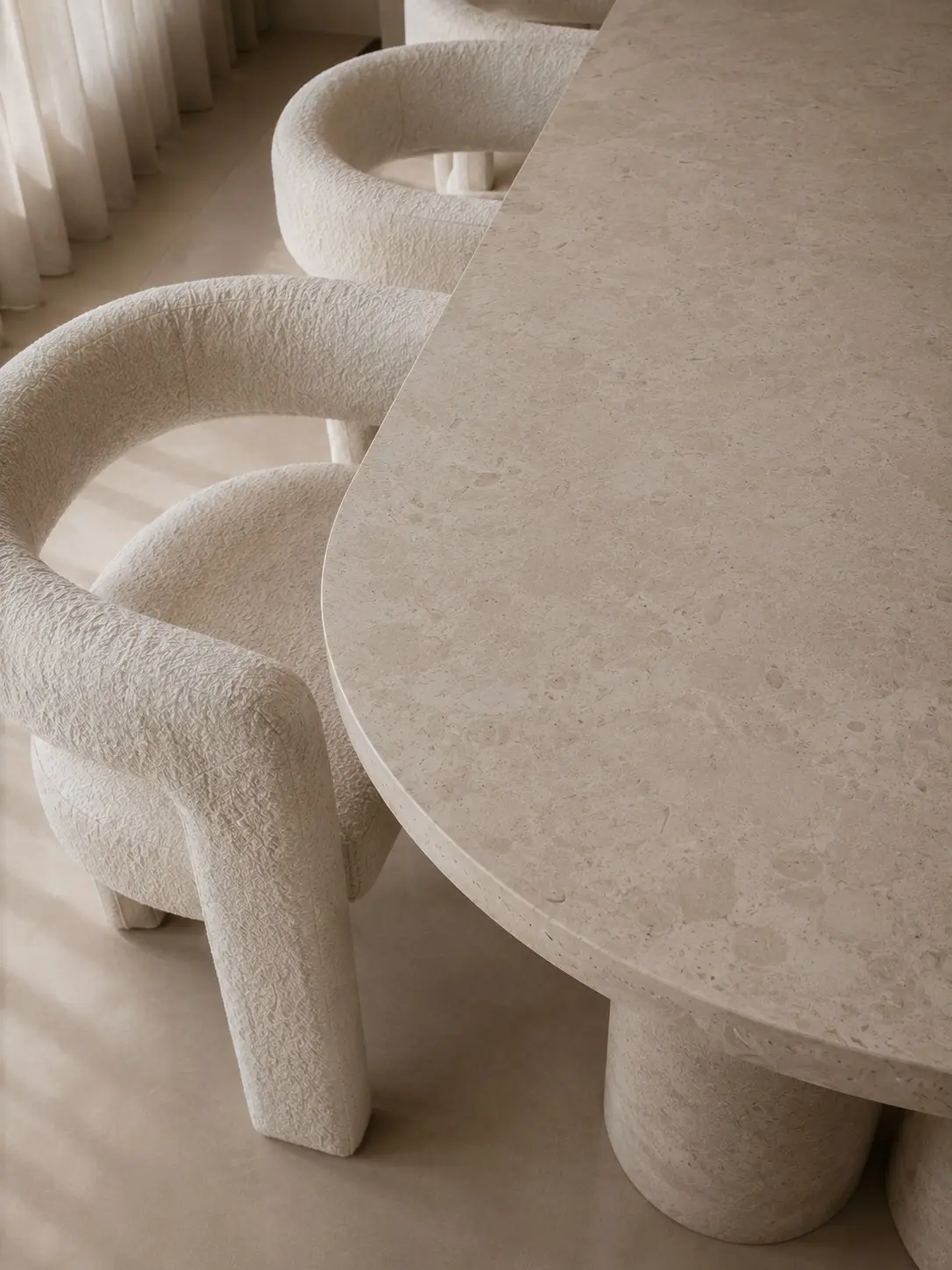 Dining chair and table material detail
